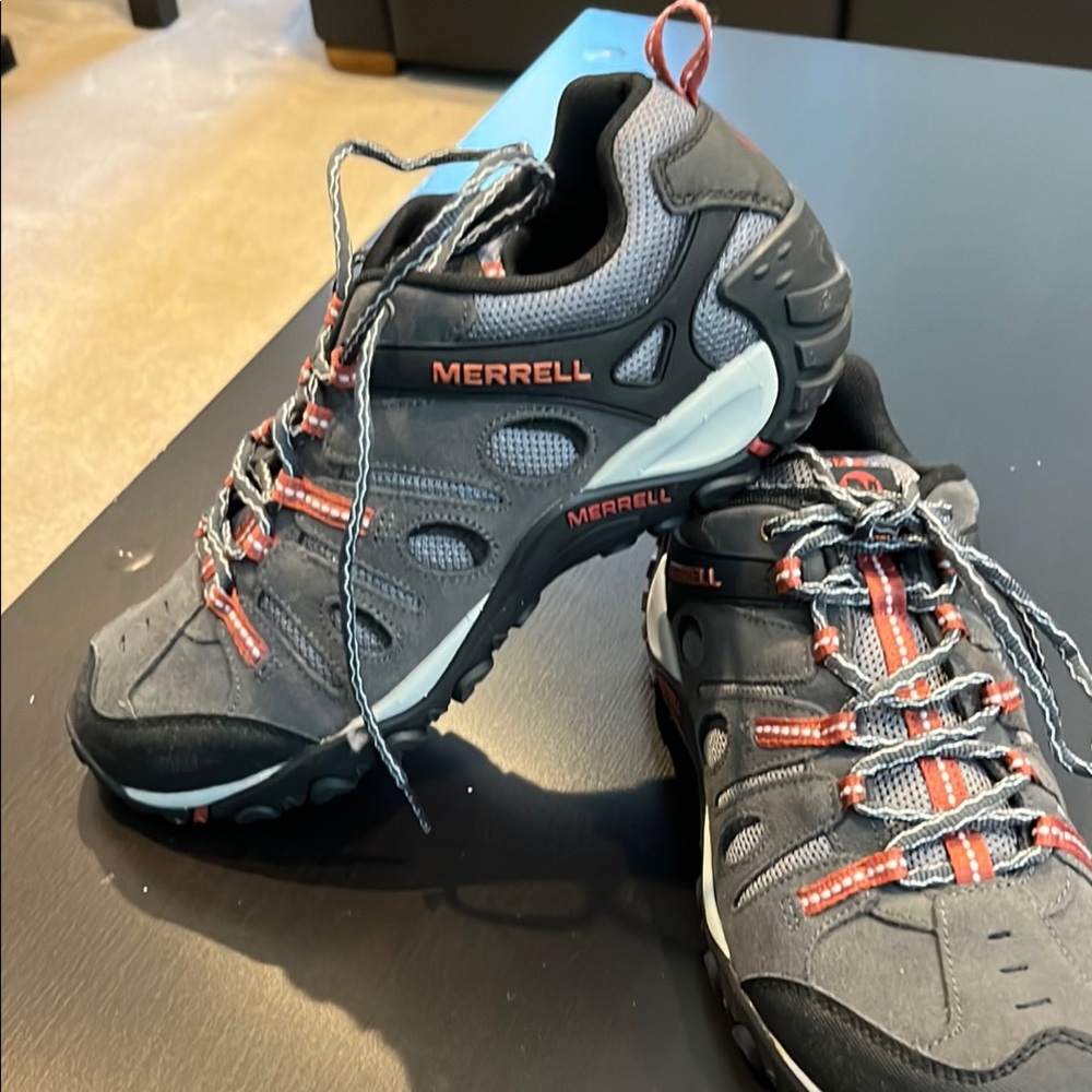 Merrell Grey and Red Trail Running Shoes